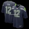 Mens Nike 12s College Navy Seattle Seahawks Team Game Jersey