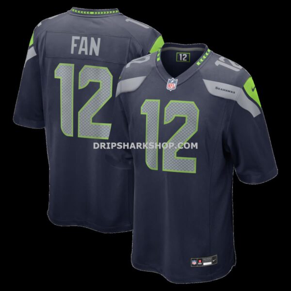 Mens Nike 12s College Navy Seattle Seahawks Team Game Jersey