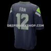 Mens Nike 12s College Navy Seattle Seahawks Team Game Jersey