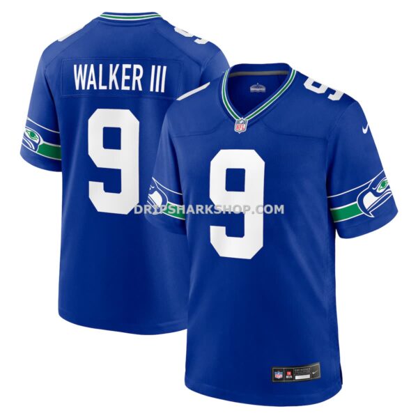 Mens Nike Kenneth Walker Iii Royal Seattle Seahawks Throwback Player Game Jersey