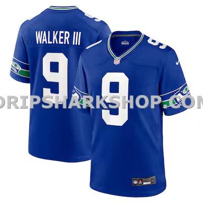 Mens Nike Kenneth Walker Iii Royal Seattle Seahawks Throwback Player Game Jersey