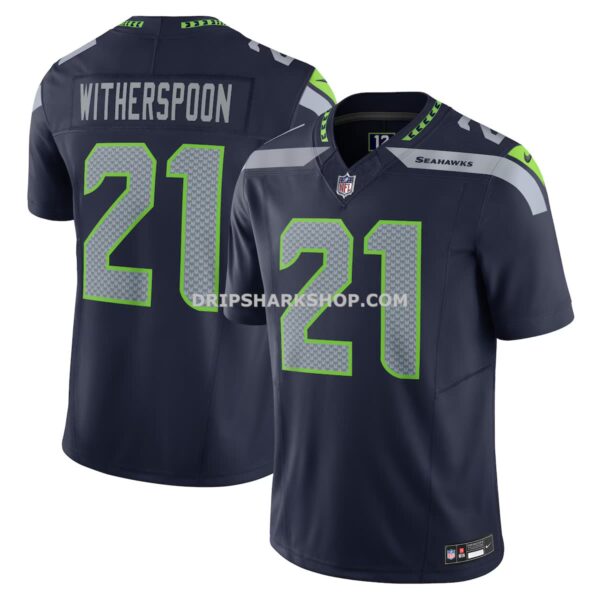 Mens Nike Devon Witherspoon Navy Seattle Seahawks Vapor Fuse Limited Jersey