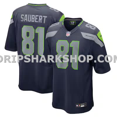Mens Nike Eric Saubert College Navy Seattle Seahawks Team Game Jersey