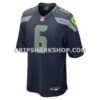 Mens Nike Jalen Milroe College Navy Seattle Seahawks 2025 Nfl Draft Game Jersey