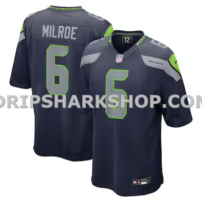 Mens Nike Jalen Milroe College Navy Seattle Seahawks 2025 Nfl Draft Game Jersey