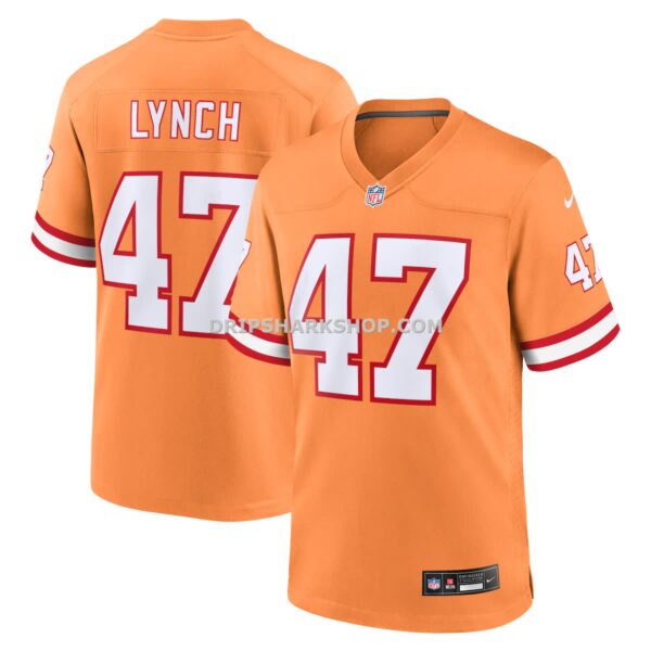 Mens Nike John Lynch Orange Tampa Bay Buccaneers Throwback Game Jersey