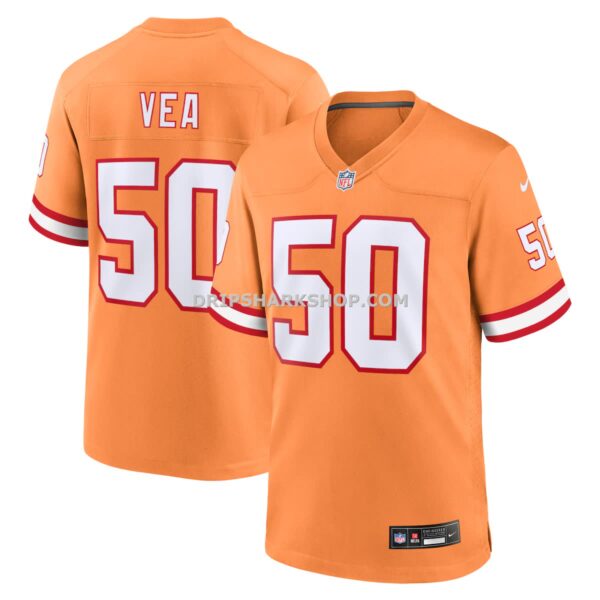 Mens Nike Vita Vea Orange Tampa Bay Buccaneers Throwback Game Jersey