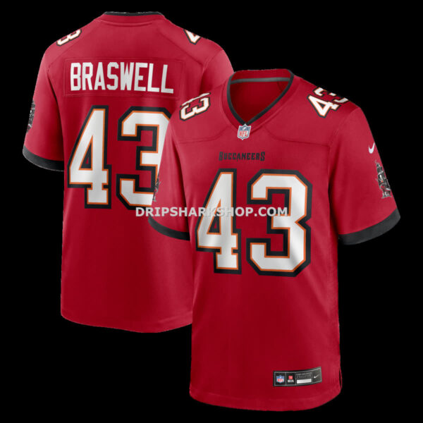 NFL301979G04-fca748 Mens Nike Chris Braswell Red Tampa Bay Buccaneers Game Jersey