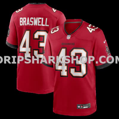 Mens Nike Chris Braswell Red Tampa Bay Buccaneers Game Jersey