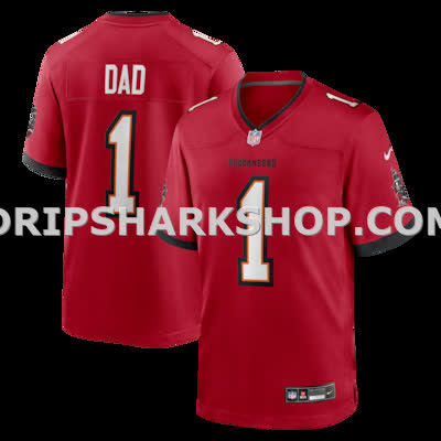 Mens Nike Number 1 Dad Red Tampa Bay Buccaneers Game Jersey