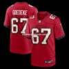 NFL30261aG04-89bf04 Mens Nike Luke Goedeke Red Tampa Bay Buccaneers Game Player Jersey