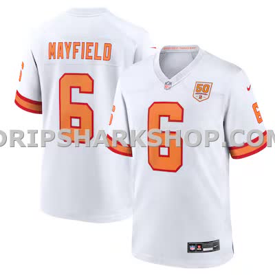 Mens Nike Baker Mayfield White 76 Tampa Bay Buccaneers 50th Season Game Jersey