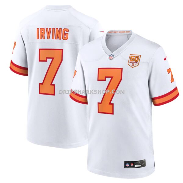 Mens Nike Bucky Irving White 76 Tampa Bay Buccaneers 50th Season Game Jersey