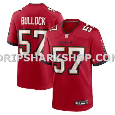 Mens Nike John Bullock Red Tampa Bay Buccaneers Team Game Jersey
