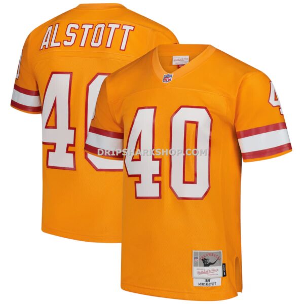 NFL30721fG04-b75098 Mens Mitchell And Ness Mike Alstott Orange Tampa Bay Buccaneers Legacy Replica Jersey