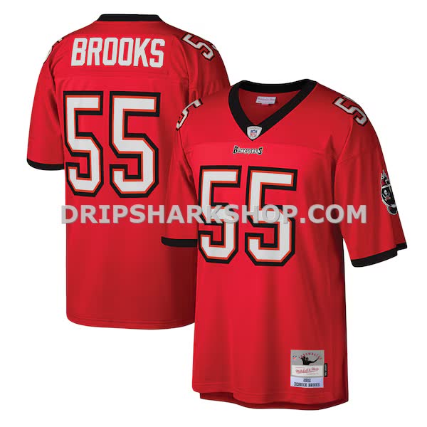 Mens Mitchell And Ness Derrick Brooks Red Tampa Bay Buccaneers Legacy Replica Jersey Pi3610000