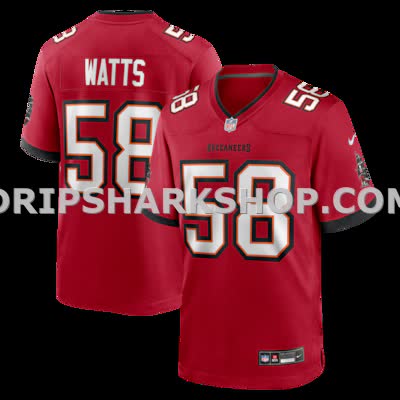 Mens Nike Markees Watts Red Tampa Bay Buccaneers Game Jersey