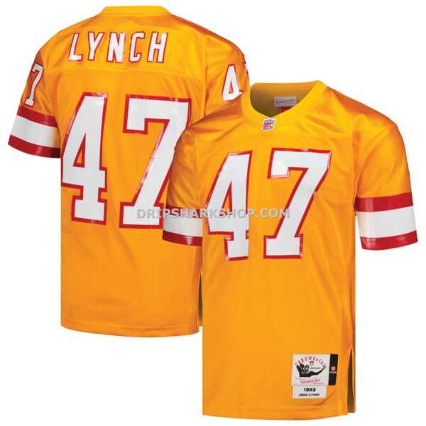Mens Mitchell And Ness John Lynch Orange Tampa Bay Buccaneers 1993 Authentic Throwback Retired Player Jersey
