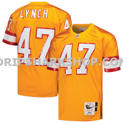 Mens Mitchell And Ness John Lynch Orange Tampa Bay Buccaneers 1993 Authentic Throwback Retired Player Jersey