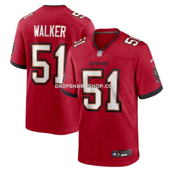 Mens Nike David Walker Red Tampa Bay Buccaneers Team Game Jersey