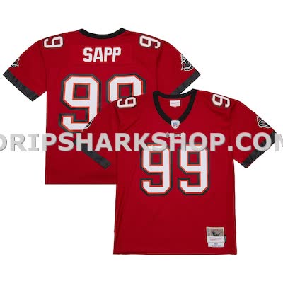 Mens Mitchell And Ness Warren Sapp Red Tampa Bay Buccaneers 2002 Legacy Replica Jersey