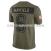 Mens Nike Baker Mayfield Olive Tampa Bay Buccaneers 2025 Salute To Service Limited Jersey