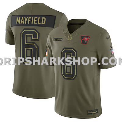 Mens Nike Baker Mayfield Olive Tampa Bay Buccaneers 2025 Salute To Service Limited Jersey