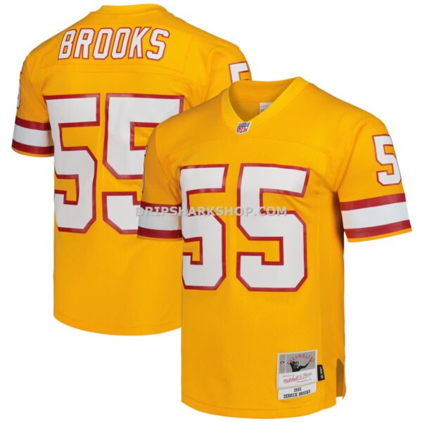 Mens Mitchell And Ness Derrick Brooks Orange Tampa Bay Buccaneers Legacy Replica Jersey