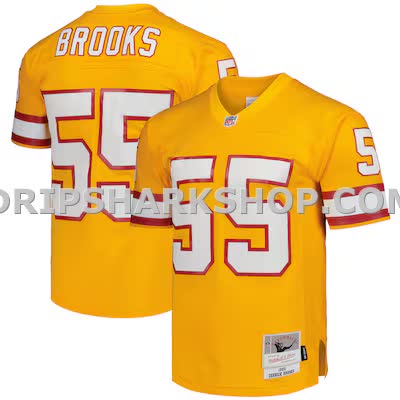 Mens Mitchell And Ness Derrick Brooks Orange Tampa Bay Buccaneers Legacy Replica Jersey