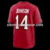 Mens Nike Brad Johnson Red Tampa Bay Buccaneers Game Retired Player Jersey