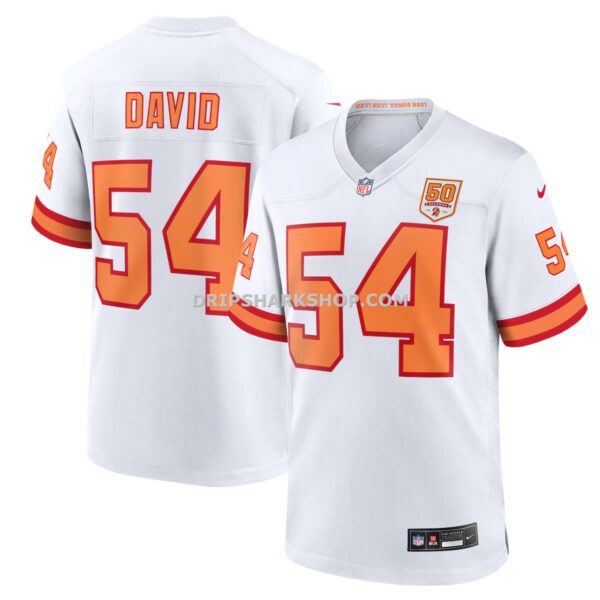 NFL30f24eG04-690749 Mens Nike Lavonte David White 76 Tampa Bay Buccaneers 50th Season Game Jersey