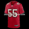 Mens Nike Derrick Brooks Red Tampa Bay Buccaneers Game Retired Player Jersey