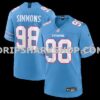 Mens Nike Jeffery Simmons Light Blue Tennessee Titans Game Jersey