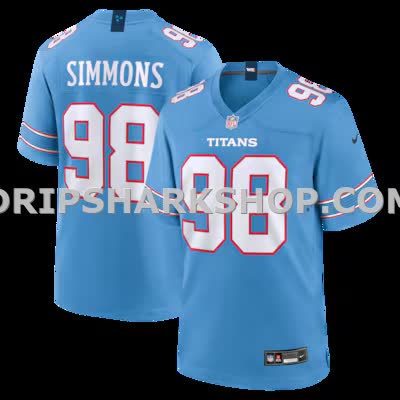 Mens Nike Jeffery Simmons Light Blue Tennessee Titans Game Jersey