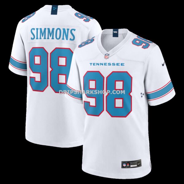 NFL314b05G04-6b152a Mens Nike Jeffery Simmons White Tennessee Titans Game Jersey