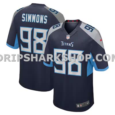 Mens Nike Jeffery Simmons Navy Tennessee Titans Game Jersey