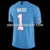 Mens Nike Cameron Ward Light Blue Tennessee Titans Vapor Fuse Sewn Down Limited Jersey
