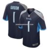 NFL316d52G04-d32933 Mens Nike Number 1 Groom Navy Tennessee Titans Game Jersey