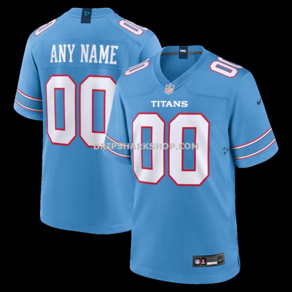Mens Nike Light Blue Tennessee Titans Game Custom Jersey
