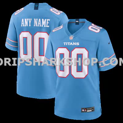 Mens Nike Light Blue Tennessee Titans Game Custom Jersey