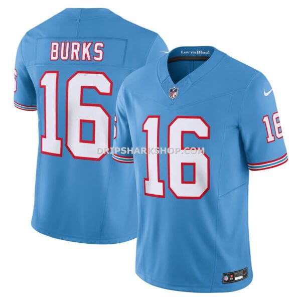 NFL3172baG04-a78575 Mens Nike Treylon Burks Light Blue Tennessee Titans Vapor Fuse Limited Jersey