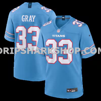 Mens Nike Cedric Gray Light Blue Tennessee Titans Game Jersey