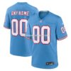 Mens Nike Light Blue Tennessee Titans Oilers Throwback Custom Game Jersey