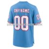 Mens Nike Light Blue Tennessee Titans Oilers Throwback Custom Game Jersey