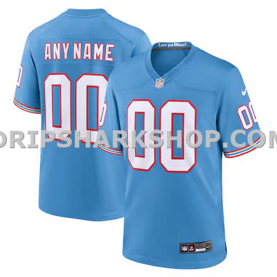 Mens Nike Light Blue Tennessee Titans Oilers Throwback Custom Game Jersey
