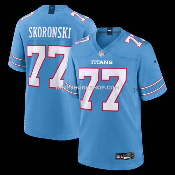 Mens Nike Peter Skoronski Light Blue Tennessee Titans Game Jersey