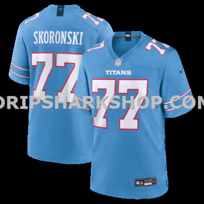 Mens Nike Peter Skoronski Light Blue Tennessee Titans Game Jersey