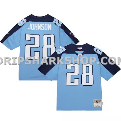 Mens Mitchell And Ness Chris Johnson Light Blue Tennessee Titans Legacy Replica Jersey