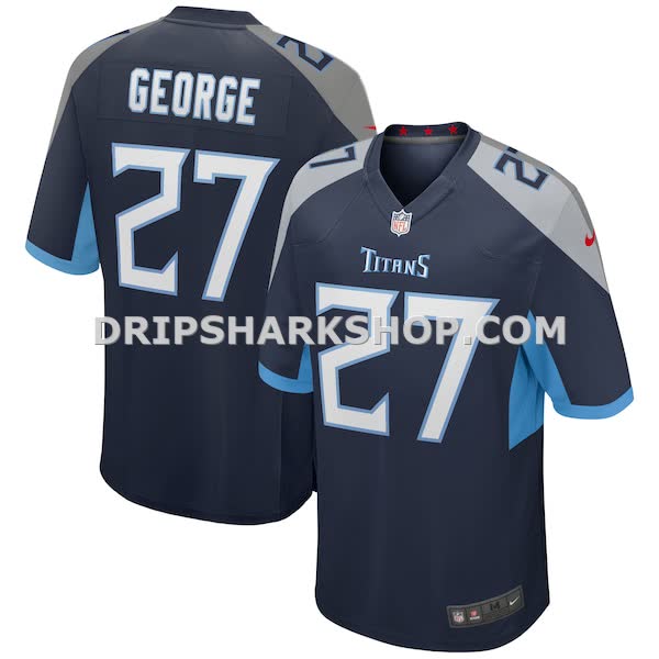 Mens Nike Eddie George Navy Tennessee Titans Game Retired Player Jersey Pi3994000
