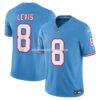 Mens Nike Will Levis Light Blue Tennessee Titans Alternate Oilers Throwback Vapor Fuse Limited Jersey
